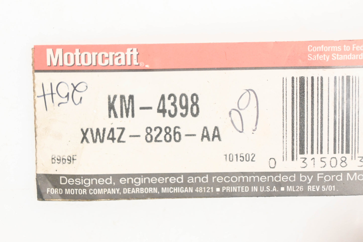 New OEM Motorcraft KM-4398, XW4Z-8266-AA, KM4398 Coolant Hose Assembly NOS