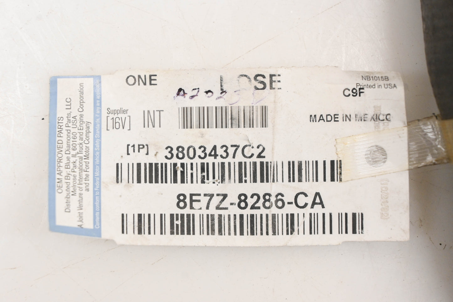 International 3803437C2, 8E7Z-8286-CA Radiator Outlet Hose NOS