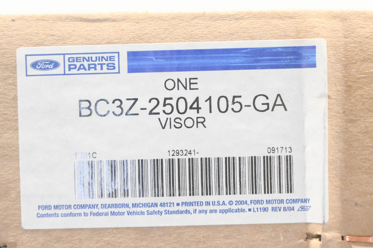 New OEM Ford BC3Z-2504105-GA Sun Visor NOS