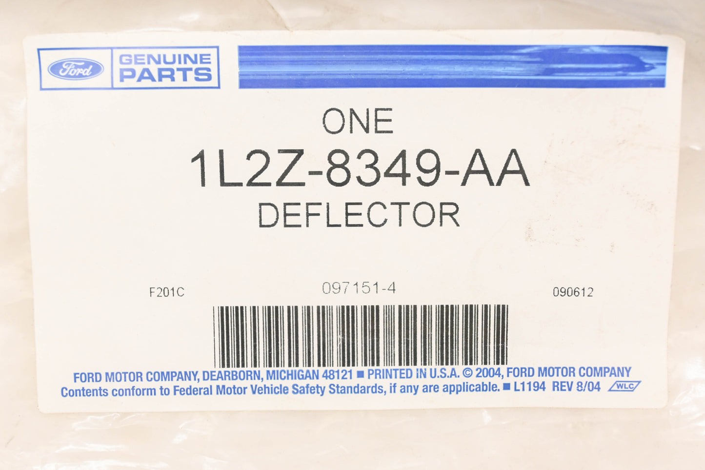 New OEM Ford 1L2Z-8349-AA Lower Air Guide Deflector NOS