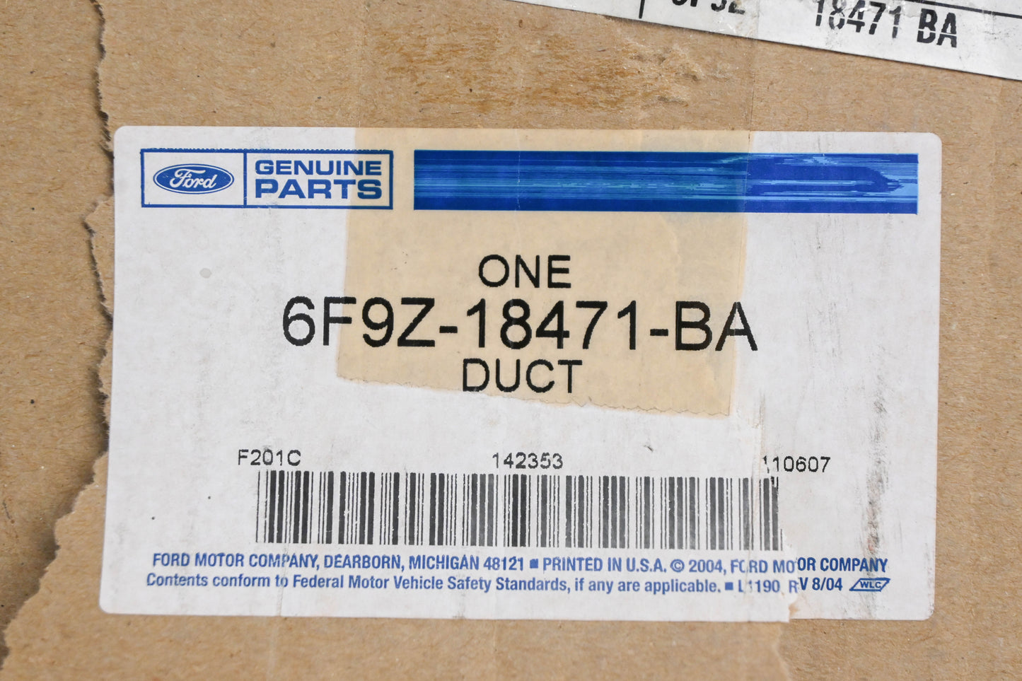 New OEM Ford 6F9Z-18471-BA Air Duct Chamber NOS