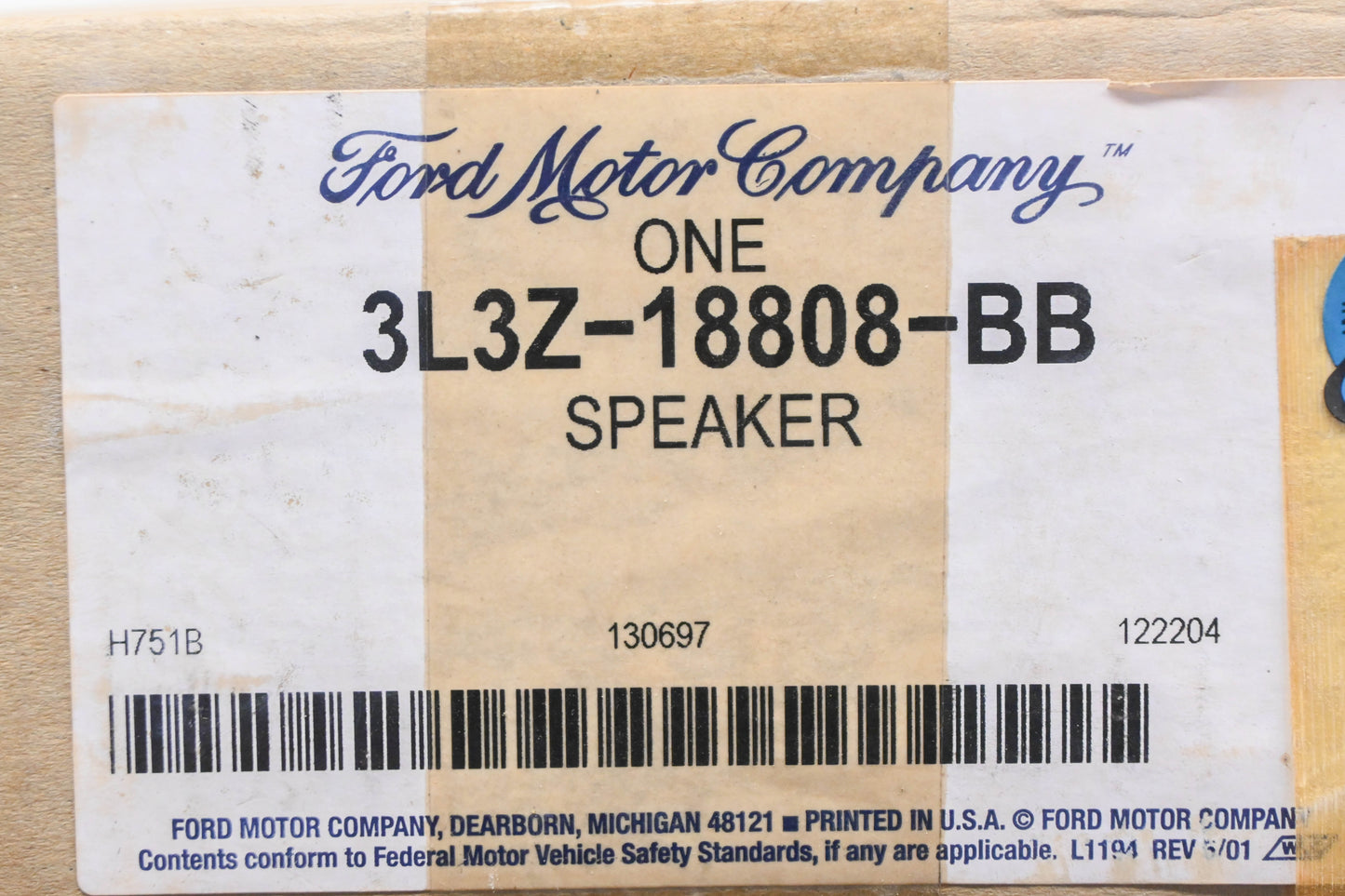 New OEM Ford 3L3Z-18808-BB, XW7F-18808-AB Rear Left Door Speaker 25w 4ohm NOS
