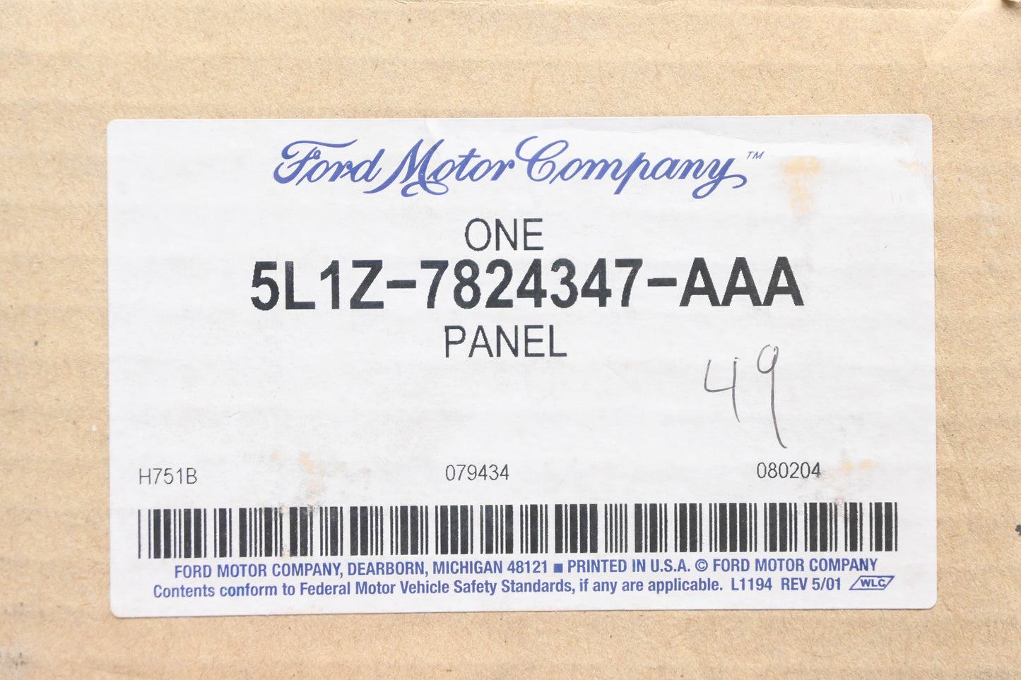 New OEM Ford 5L1Z-7824347-AAA Upper Center Trim Panel NOS