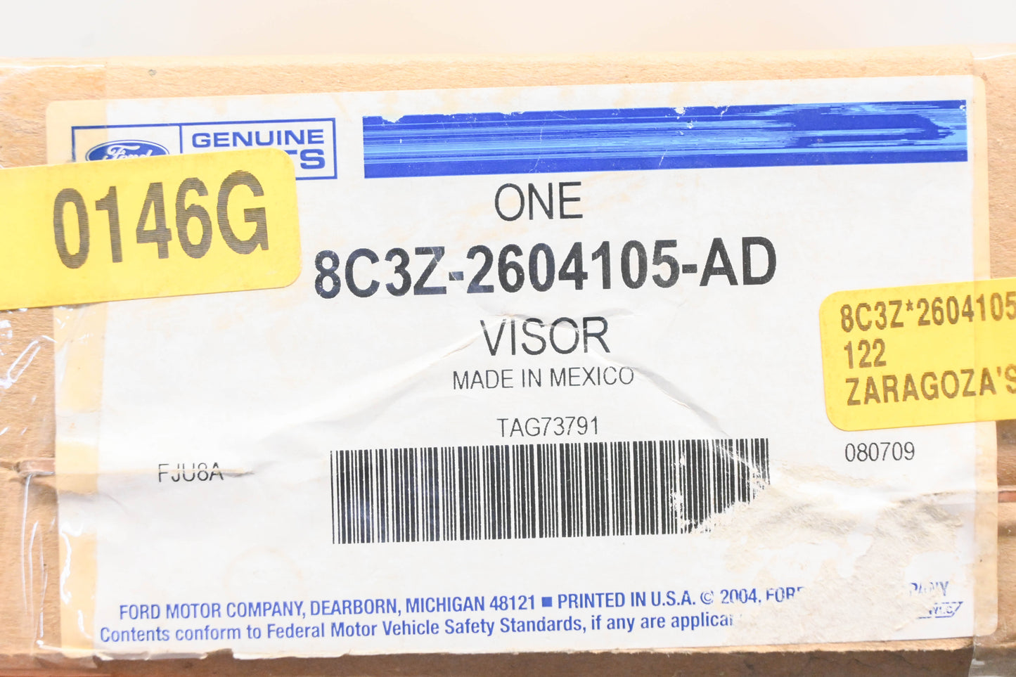New OEM Ford 8C3Z-2604105-AD Sun Visor NOS
