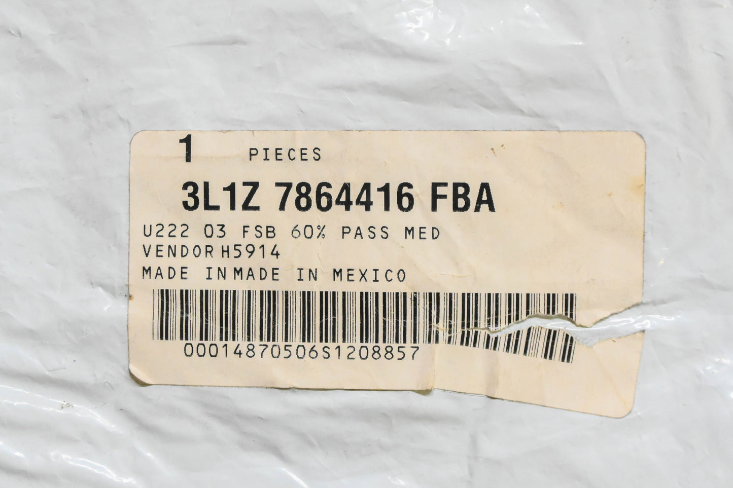 New OEM Ford 3L1Z-7864416-FBA Seat Back Cushion Cover NOS