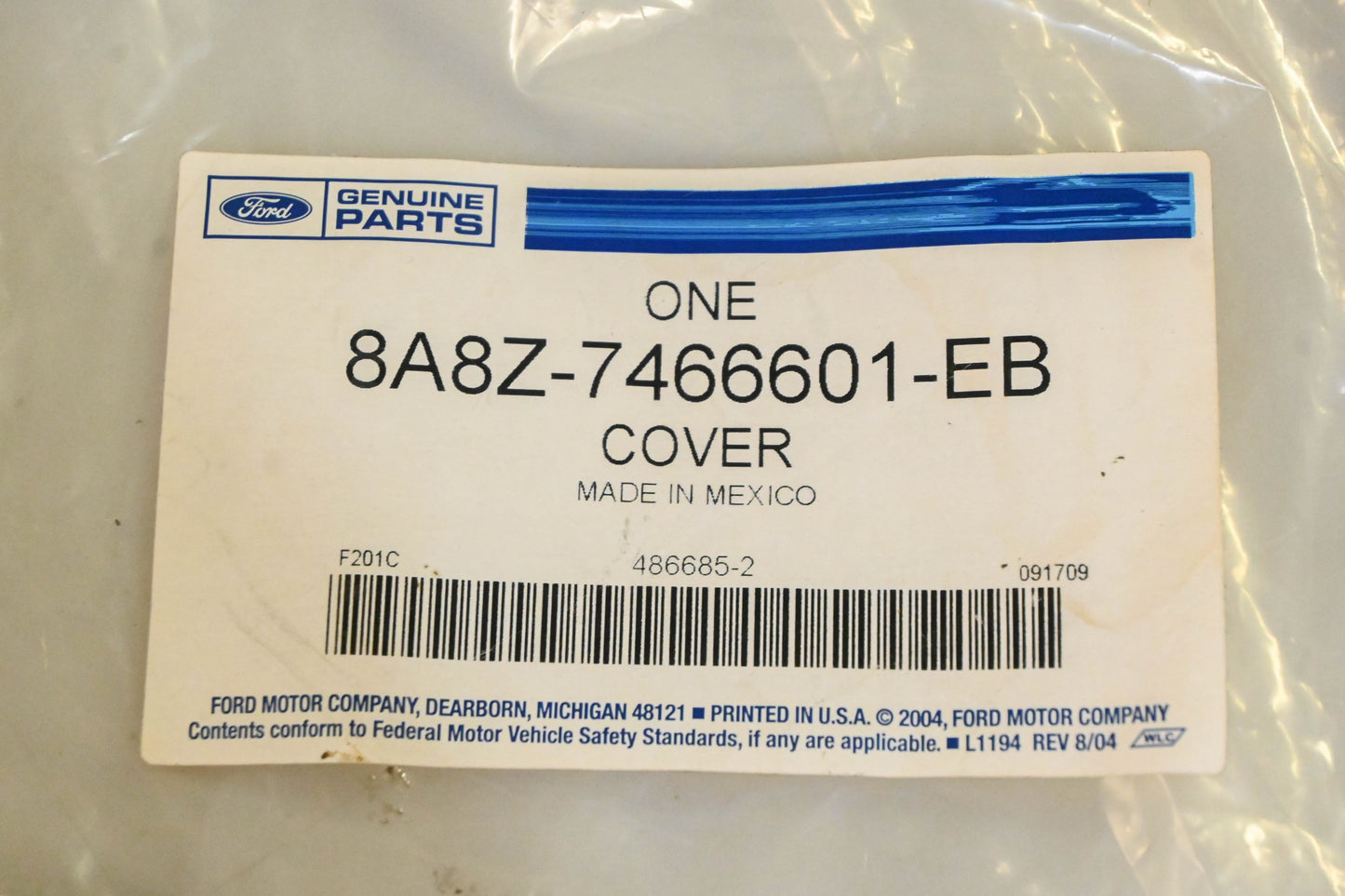 New OEM Ford 8A8Z-7466601-EB Rear Seat Back Cushion Cover NOS