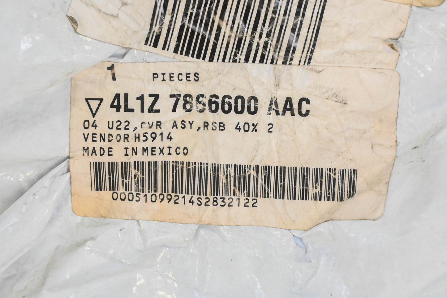 New OEM Ford 4L1Z-7866600-AAC Rear Seat Back Cushion Cover NOS