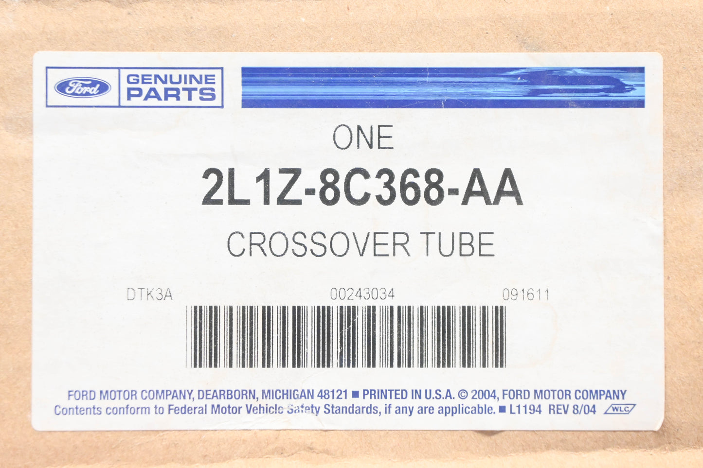 New OEM Ford 2L1Z-8C368-AA Engine Coolant Crossover Pipe NOS