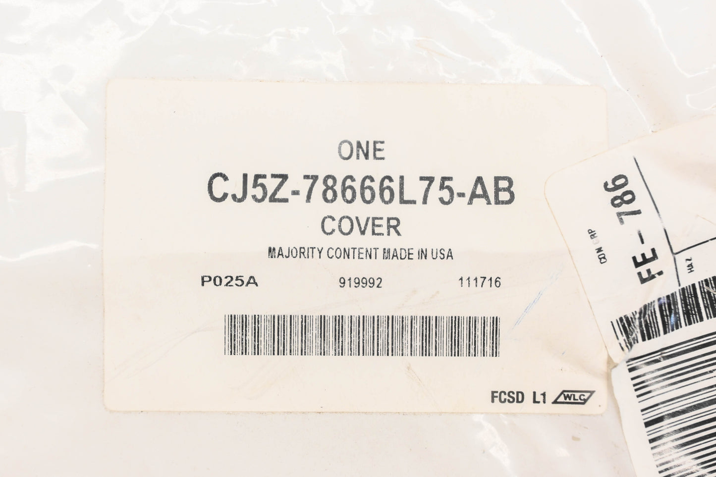 New OEM Ford CJ5Z-78666L75-AB, CJ54-S666L75-ACW Rear Seat Left Latch Cover Panel NOS