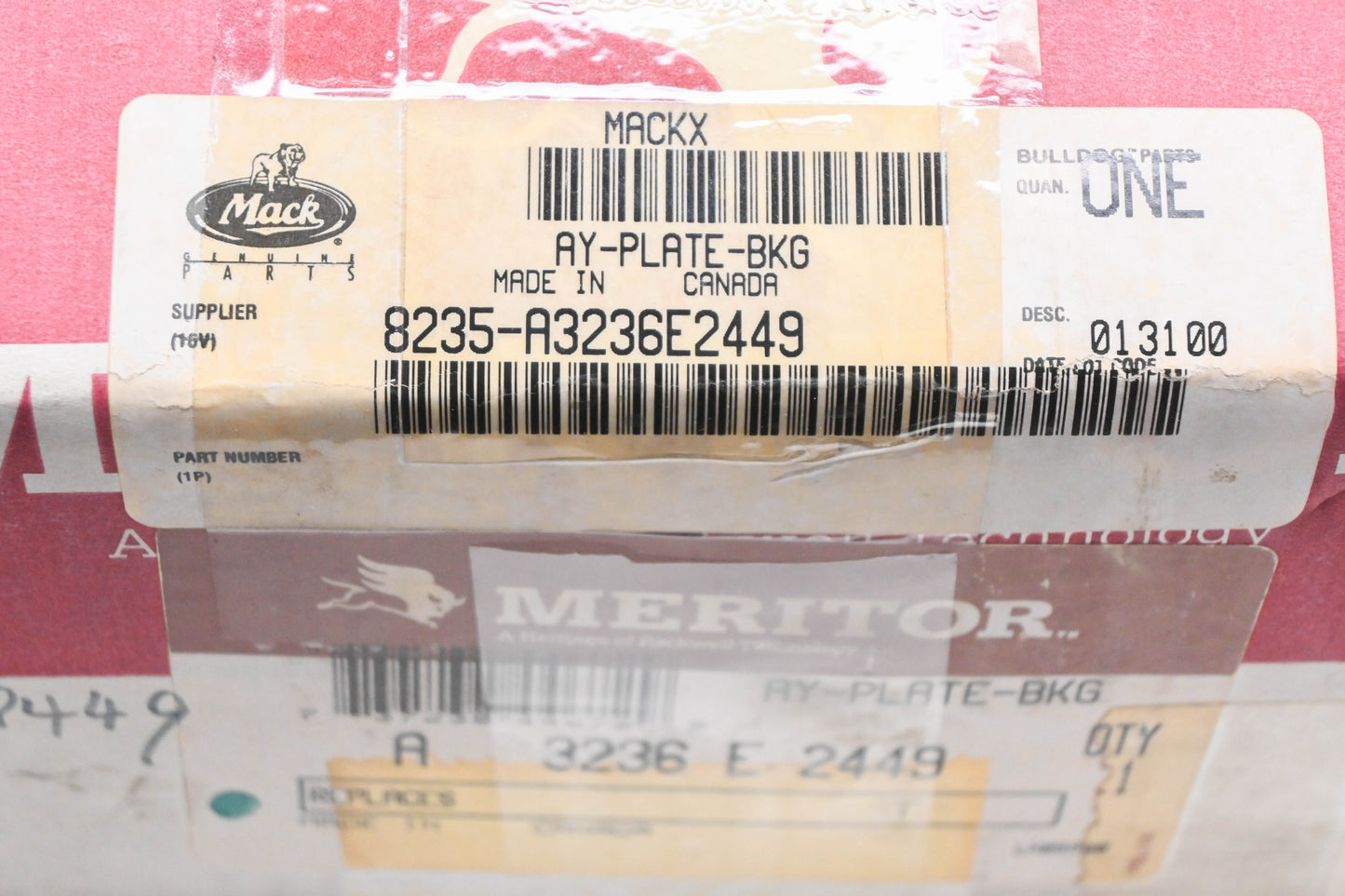 Mack 8235-A3236E2449, A3236E2449, A 3236 E 2449 Meritor Braking Plate