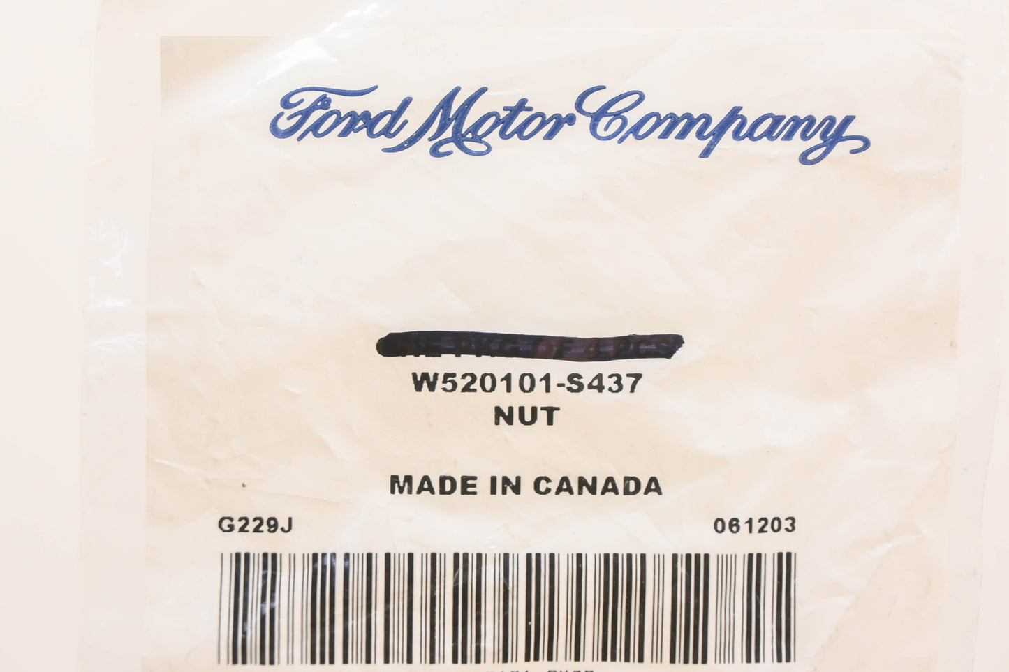 New OEM Ford W520101-S437 Inlet Duct Retainer Nuts Qty 2 NOS