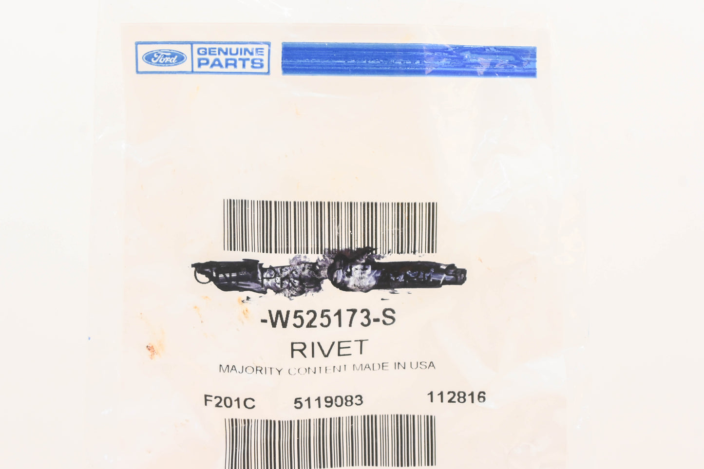 New OEM Ford W525173-S Rivets Qty 2 NOS