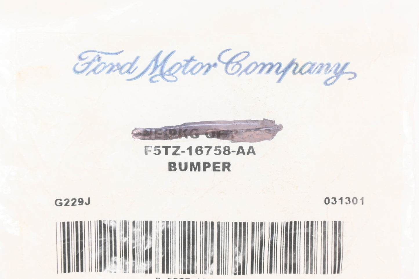 New OEM Ford F5TZ-16758-AA Hood Rest Bumper Assembly NOS