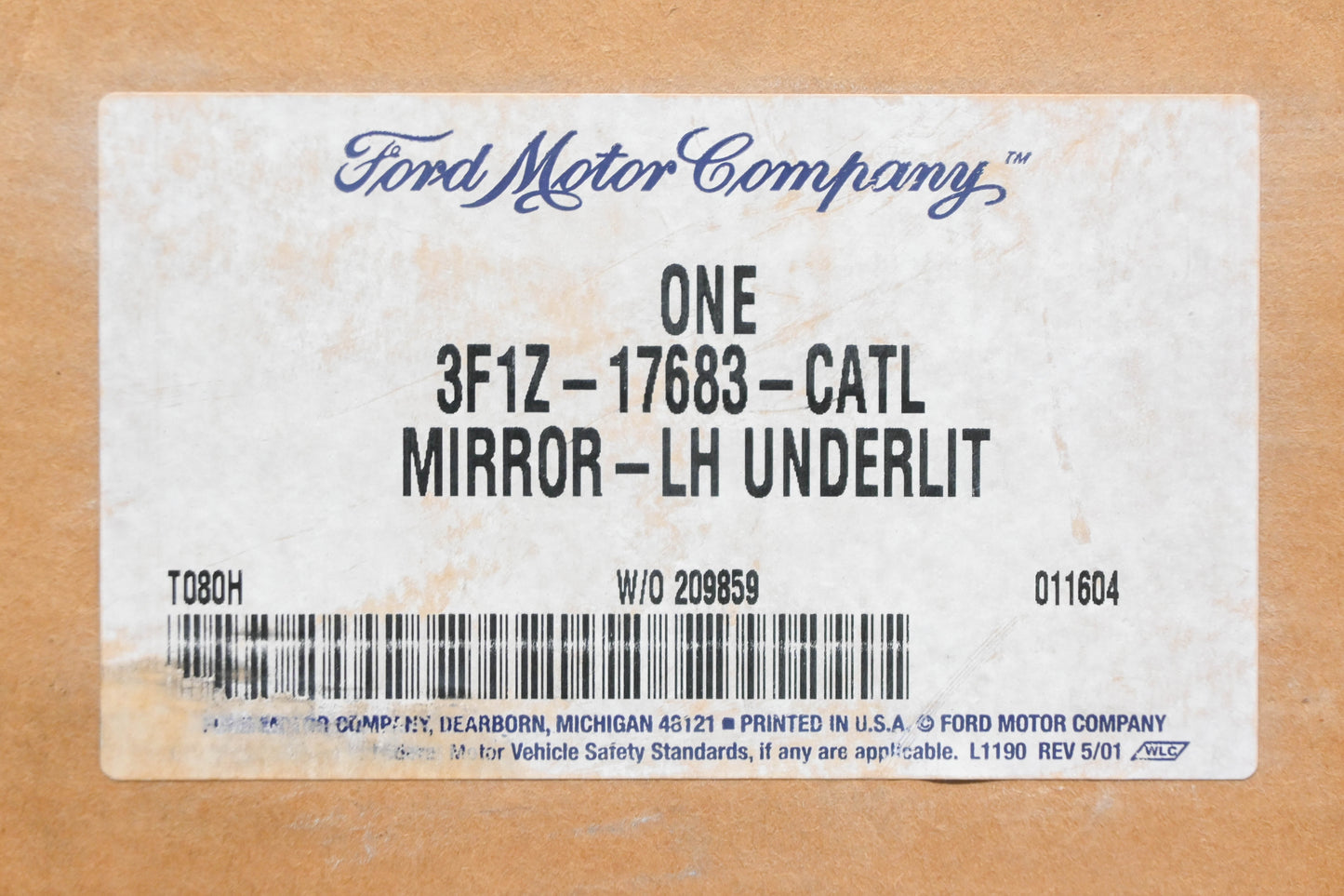 New OEM Ford 3F1Z-17683-CATL Left Side Mirror Assembly NOS