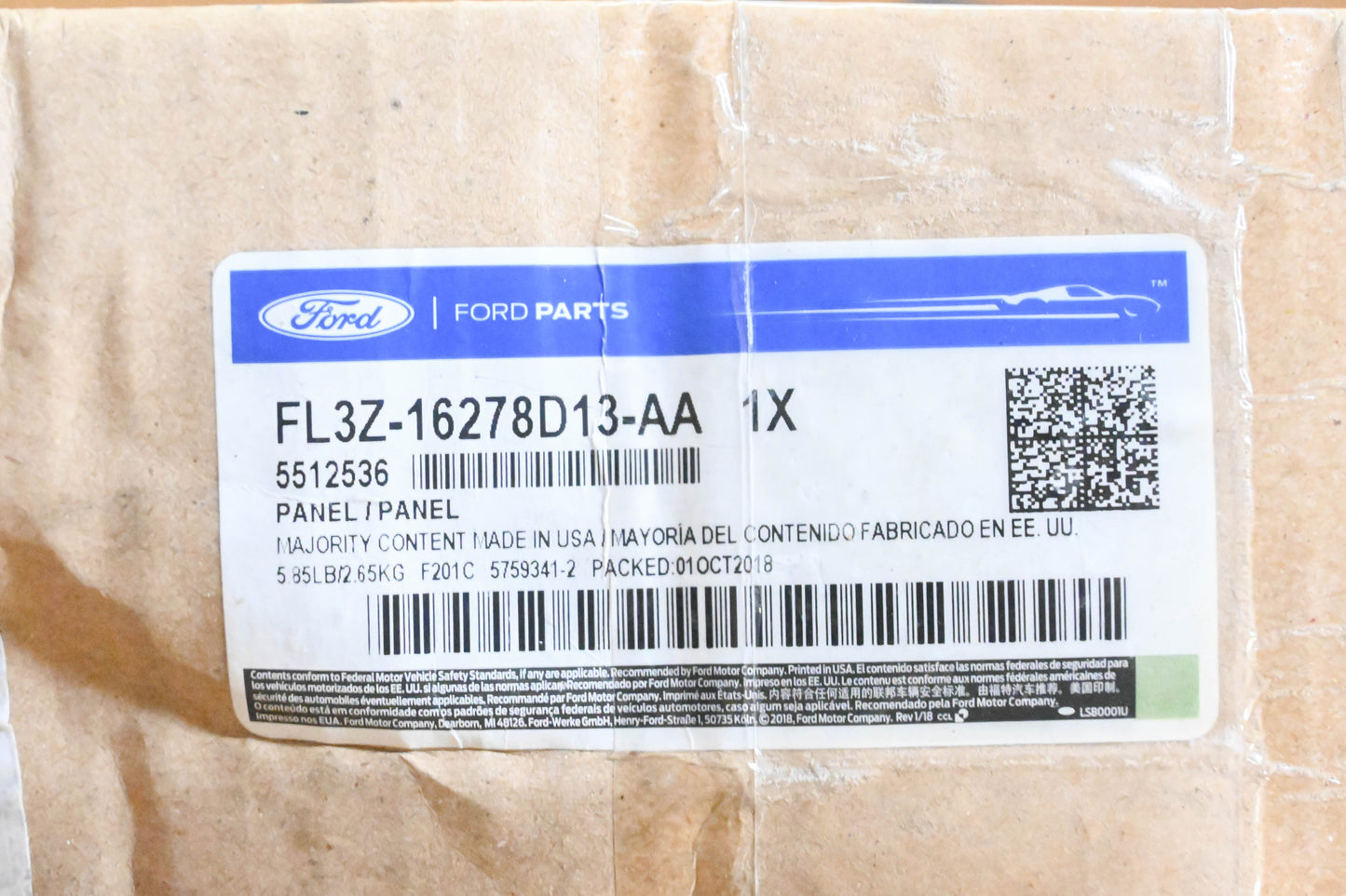 New OEM Ford FL3Z-16278D13-AA Rear Left Upper C-Pillar Trim Panel NOS