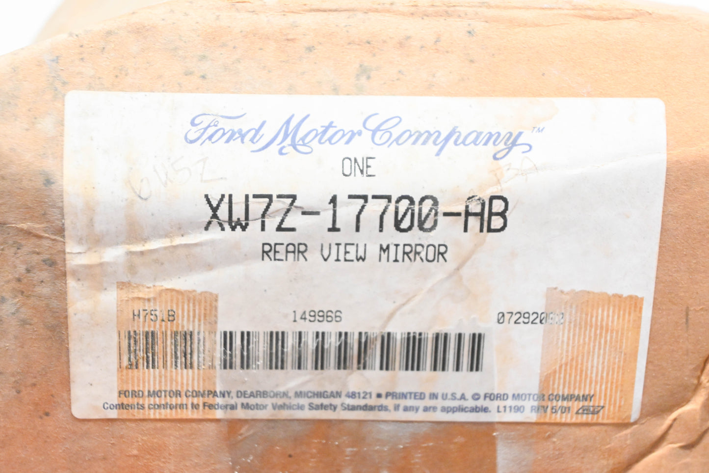 New OEM Ford XW7Z-17700-AB Black Rearview Mirror Assembly NOS