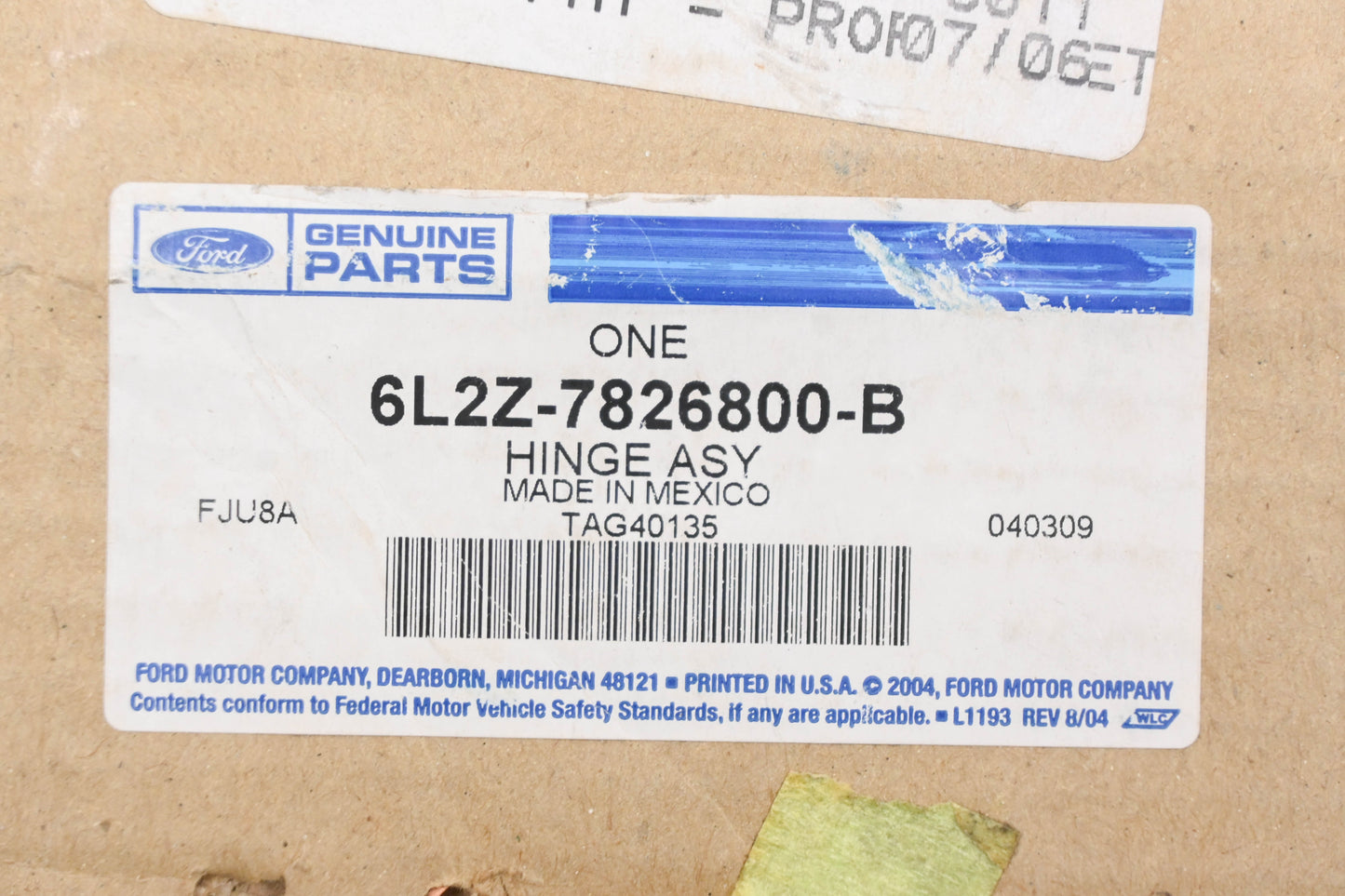 New OEM Ford 6L2Z-7826800-B Door Upper Hinge Assembly NOS