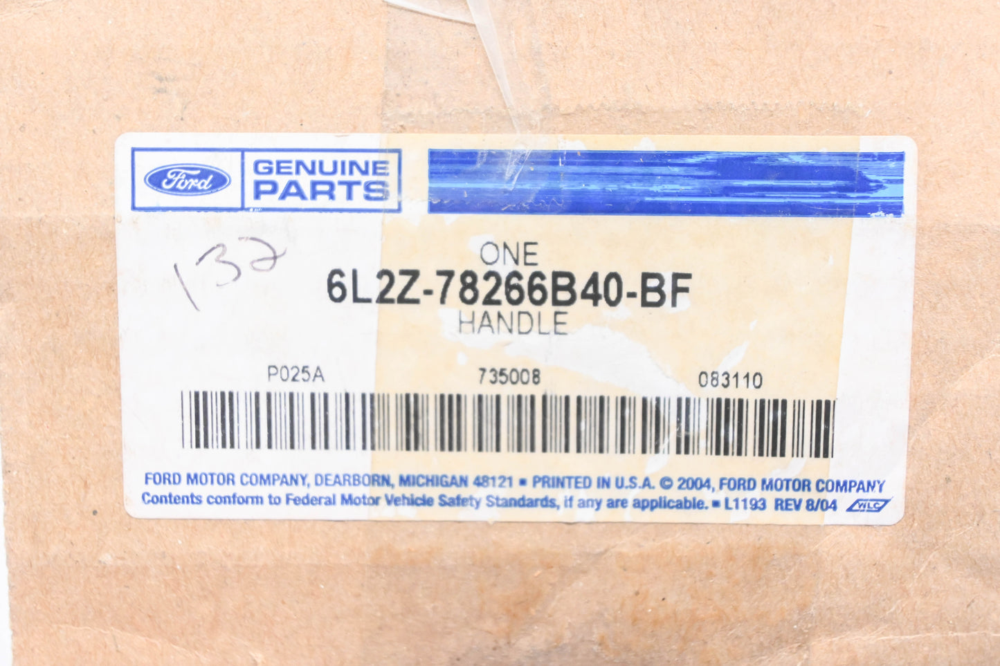 New OEM Ford 6L2Z-78266B40-BF Rear Door Interior Handle Assembly NOS