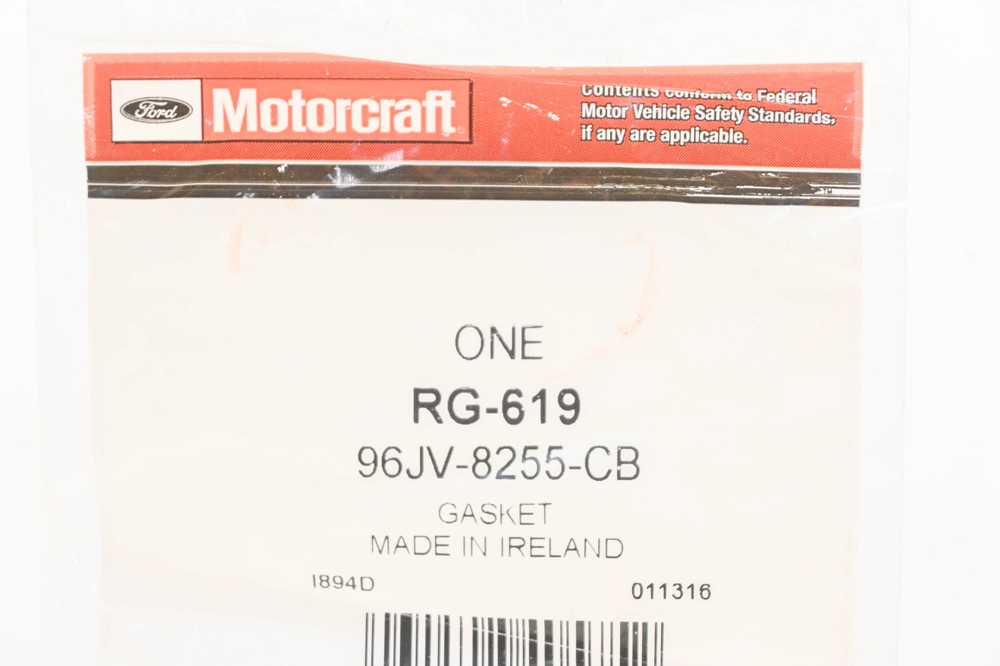 New OEM Motorcraft RG-619, 96JV-8255-CB, RG619 Water Pump Coolant Gasket NOS