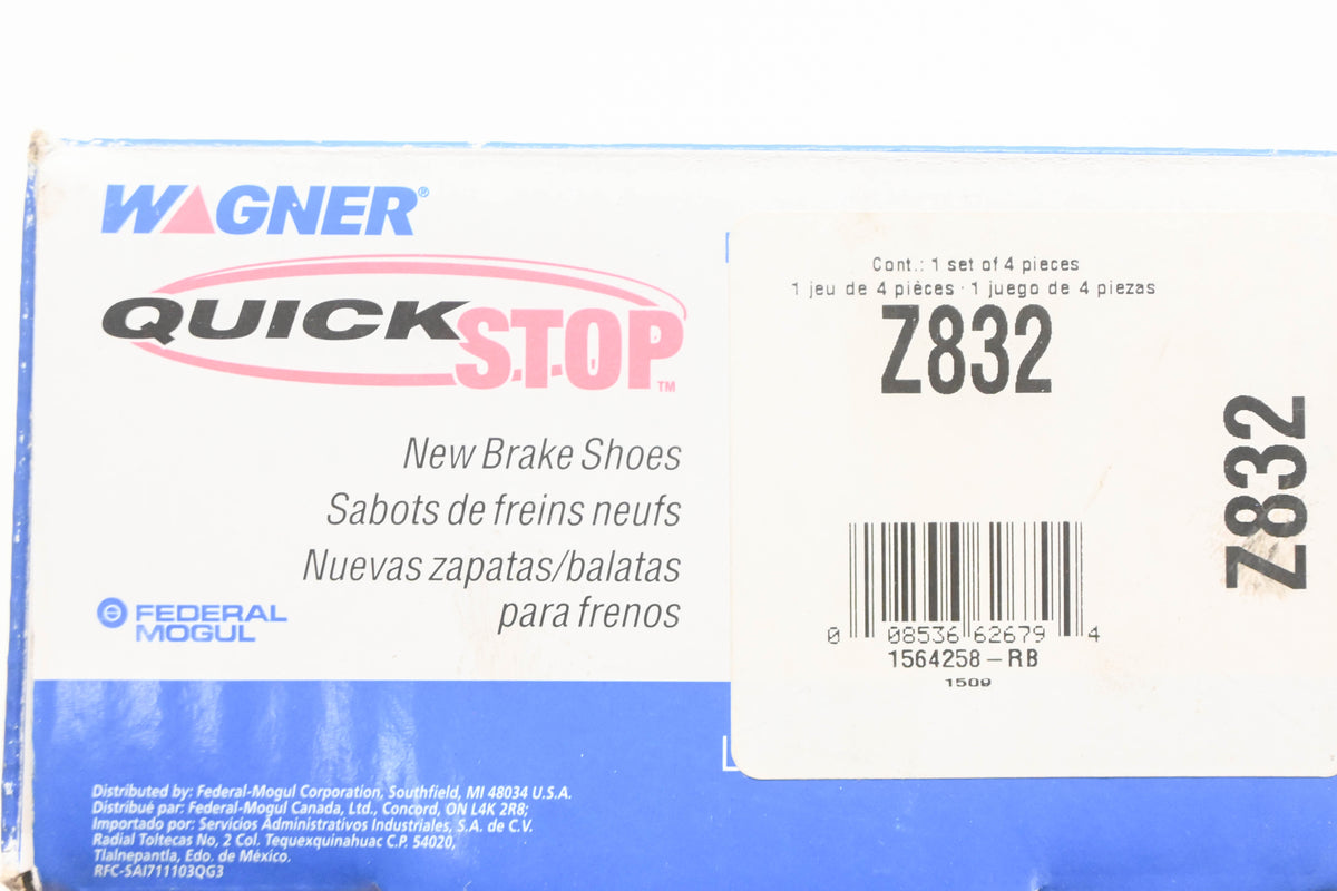 Wagner Z832 Drum Brake Shoe Kit NOS