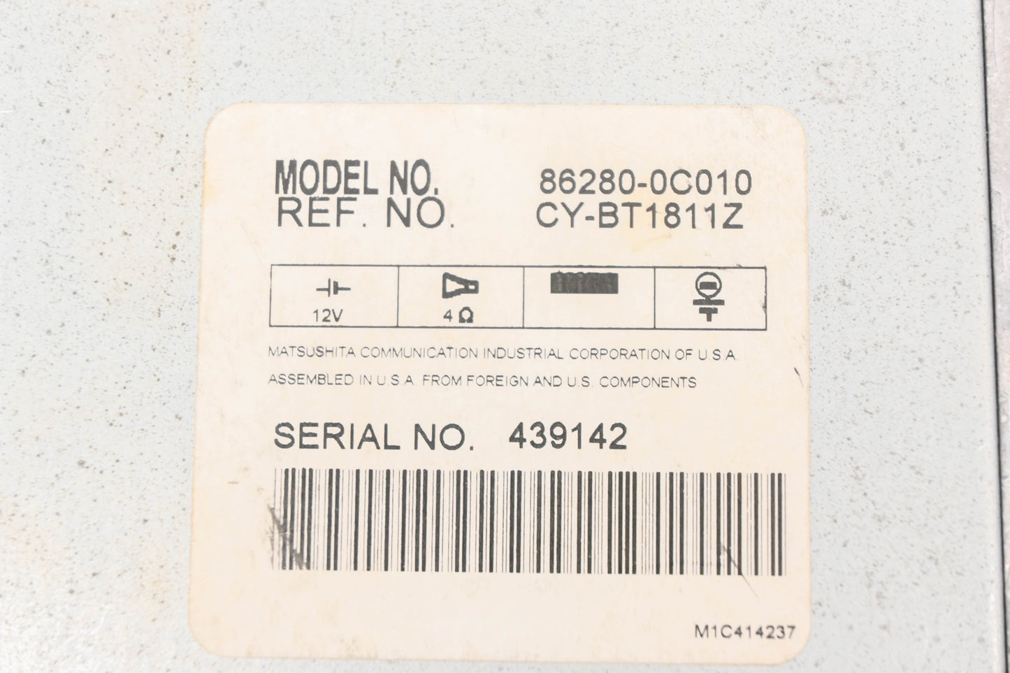 OEM Toyota 86280-0C010, CY-BT1811Z Stereo Amplifier