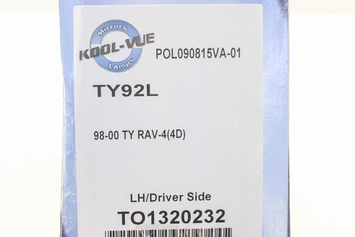 Kool-Vue TO1320232 Black Driver Side Mirror Assembly NOS