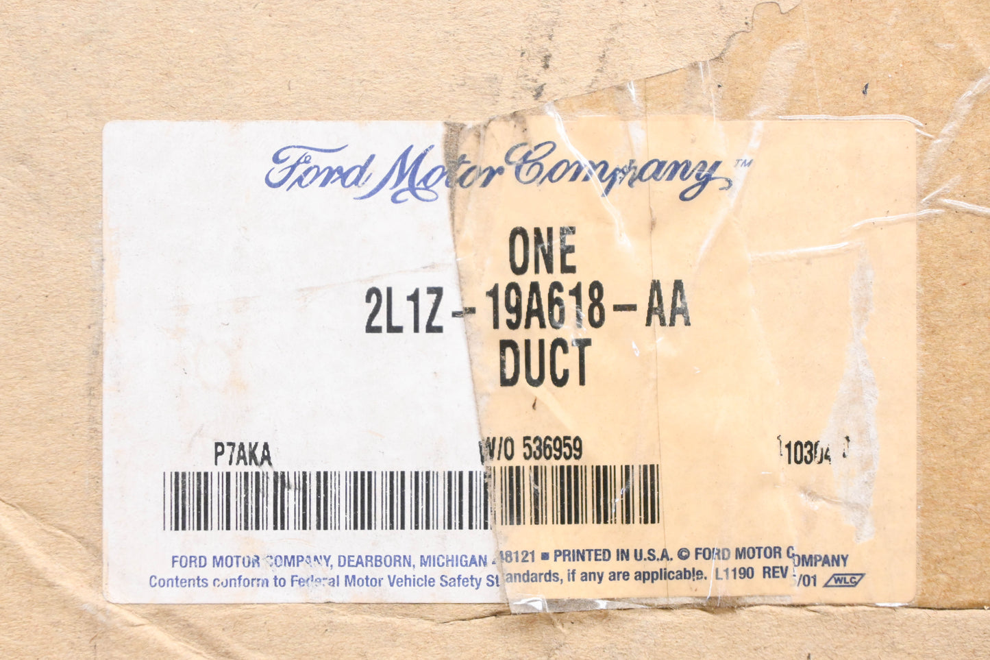 New OEM Ford 2L1Z-19A618-AA Air Inlet Duct Housing NOS