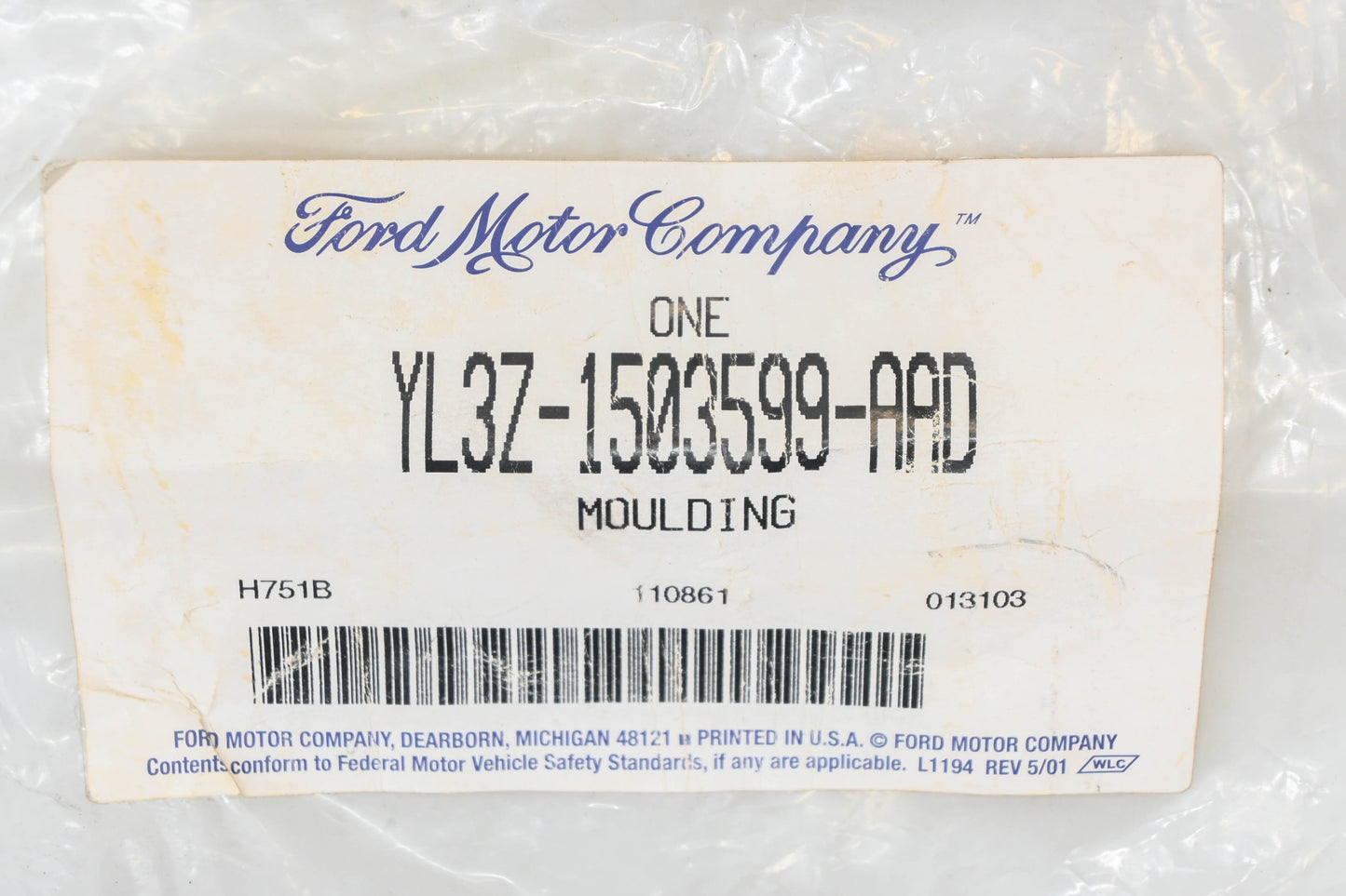 New OEM Ford YL3Z-1503599-AAD Body A-Pillar Molding Trim Panel NOS