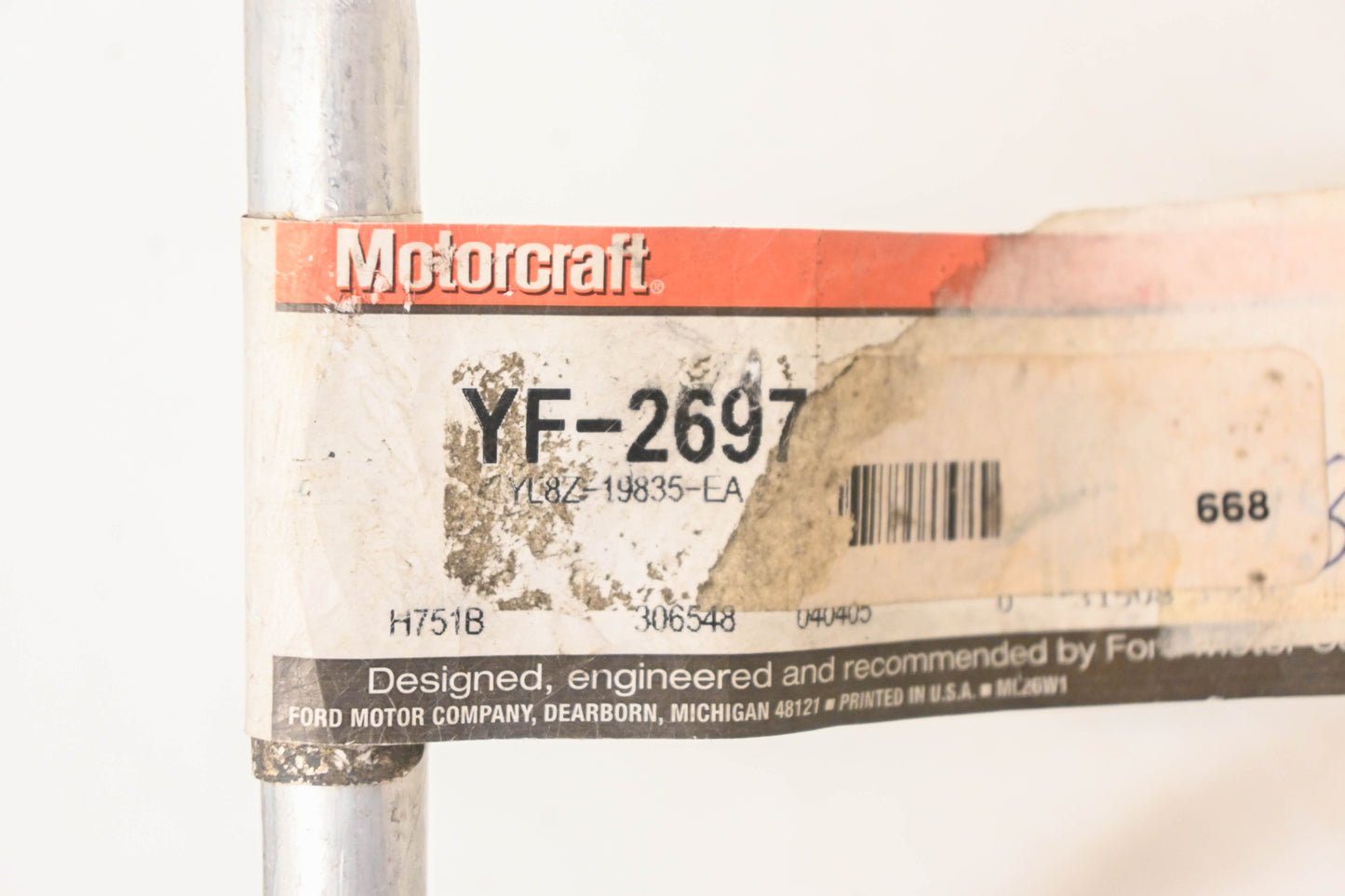New OEM Motorcraft YF-2697, YL8Z-19835-EA, YF2697 A/C Refrigerant Liquid Hose NOS