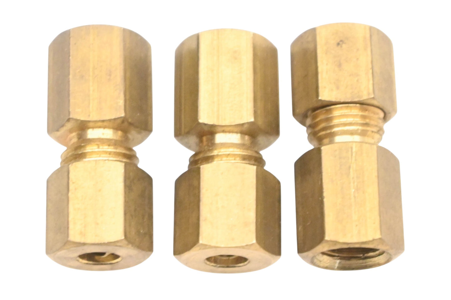 Aftermarket WK008C-2 Brass 5/16-24 x 3/16 Brass Compression Fittings Qty 3 NOS