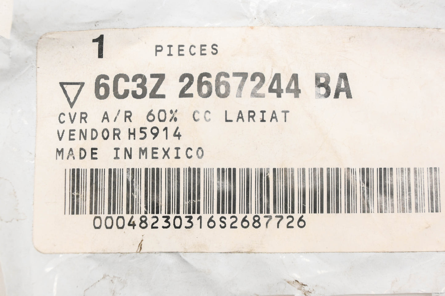 New OEM Ford 6C3Z-2667244-BA Bench Center Seat Cover NOS