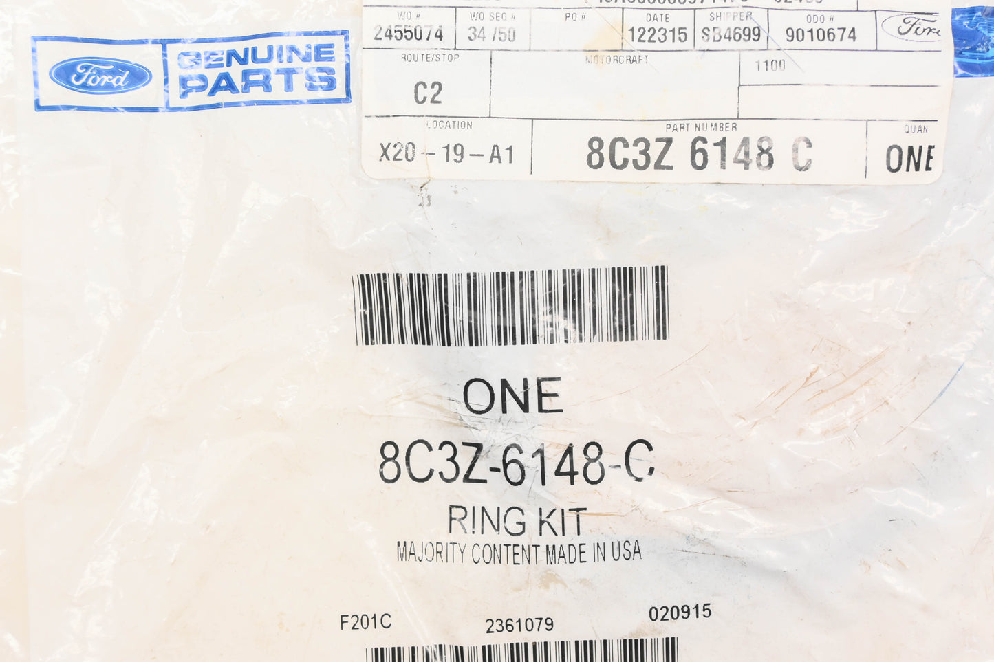 New OEM Ford 8C3Z-6148-C Piston Ring Kit NOS
