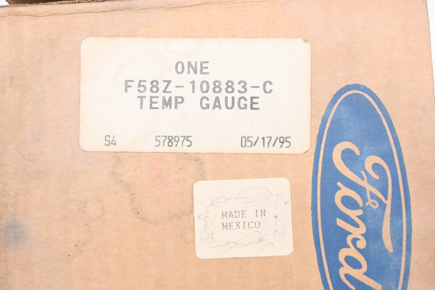 New OEM Ford F58Z-10883-C, F48F-10970-C, F48F-10E853-DB Temperature Gauge NOS