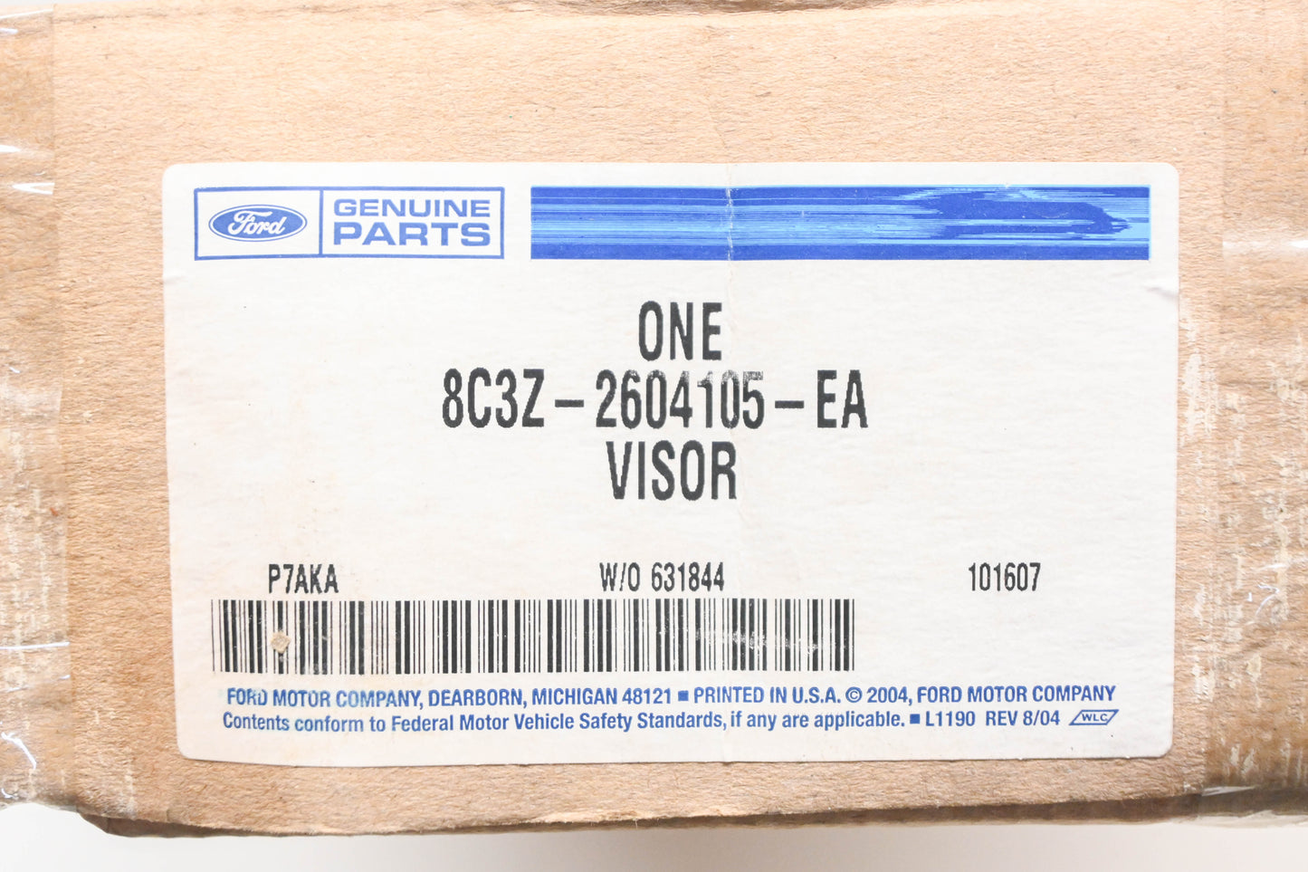New OEM Ford 8C3Z-2604105-EA Driver Side Sun Visor NOS