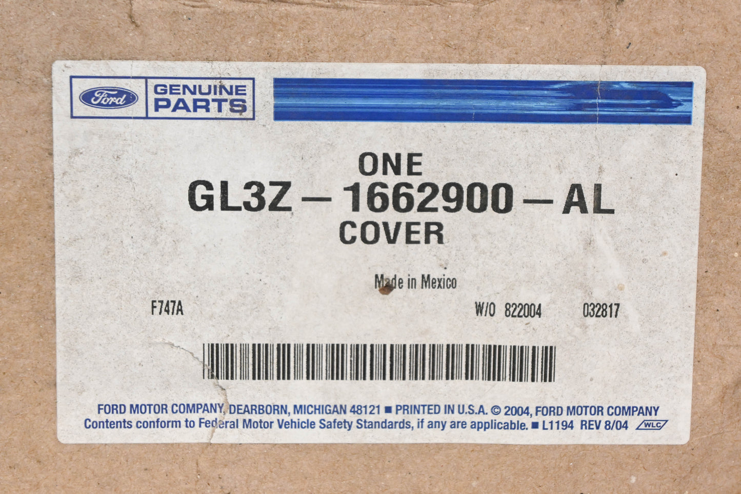 New OEM Ford GL3Z-1662900-AL Front Right Seat Cushion Cover NOS