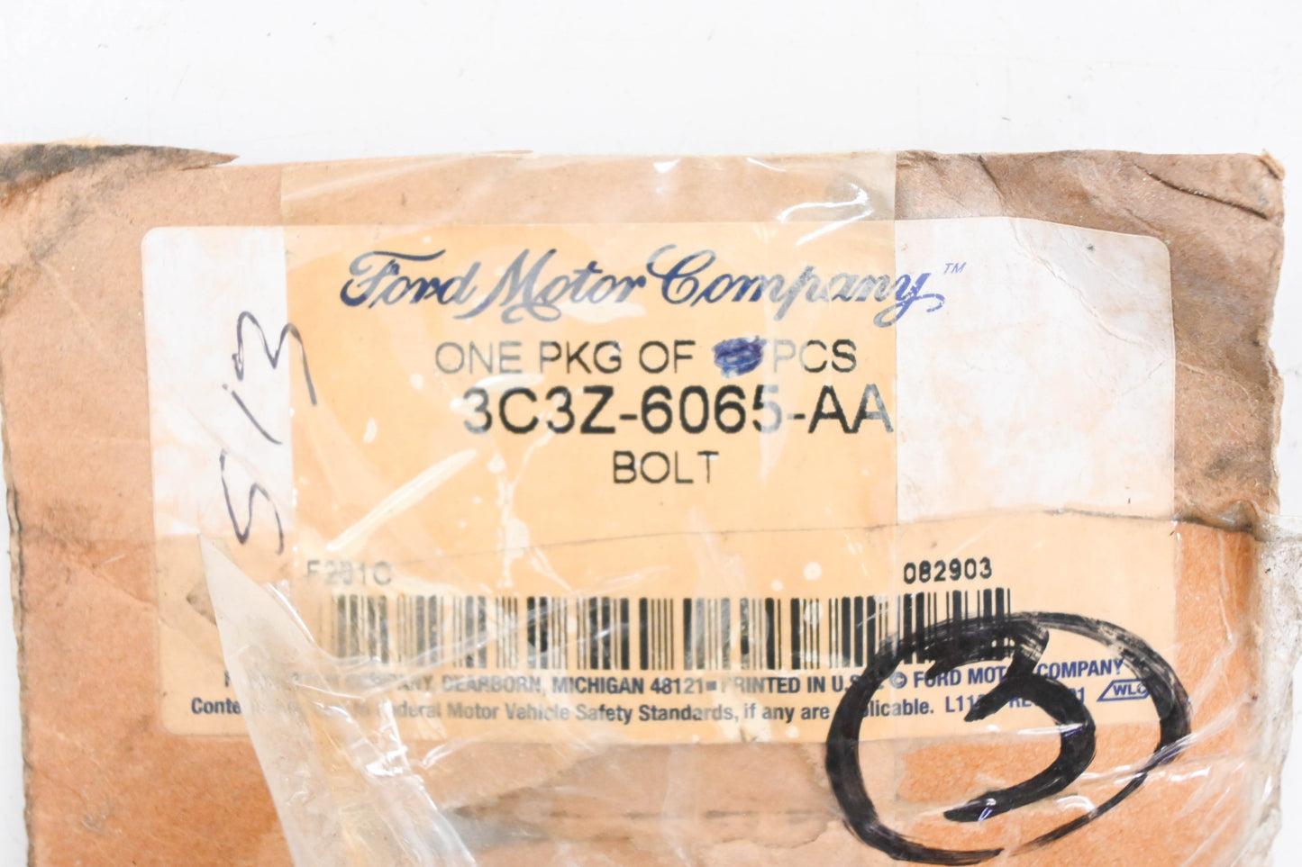 New OEM Ford 3C3Z-6065-AA Hex Flange Bolts Qty 5 NOS