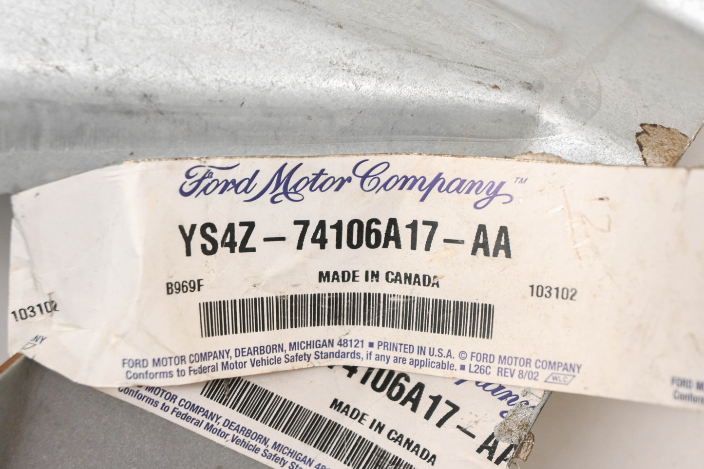 New OEM Ford YS4Z-74106A17-AA Rear Left Rail Reinforcement NOS