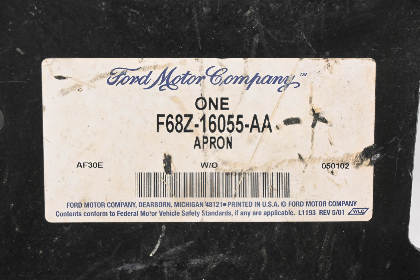 New OEM Ford F68Z-16055-AA Left Front Fender Inner Apron Panel NOS