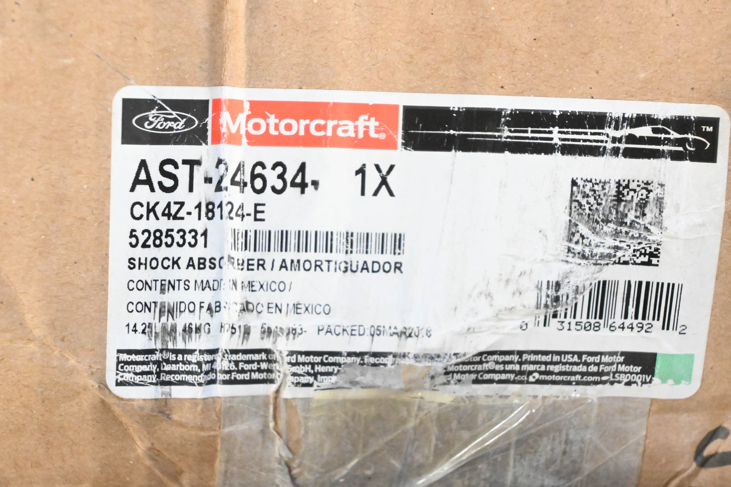 New OEM Motorcraft AST-24634, CK4Z-18124-E Shock Absorber Kit NOS