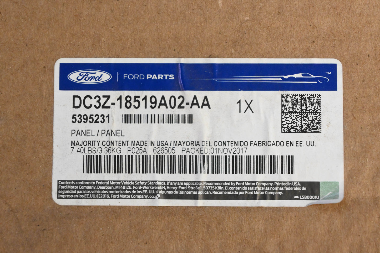 New OEM Ford DC3Z-18519A02-AA Sunroof Cover Panel NOS