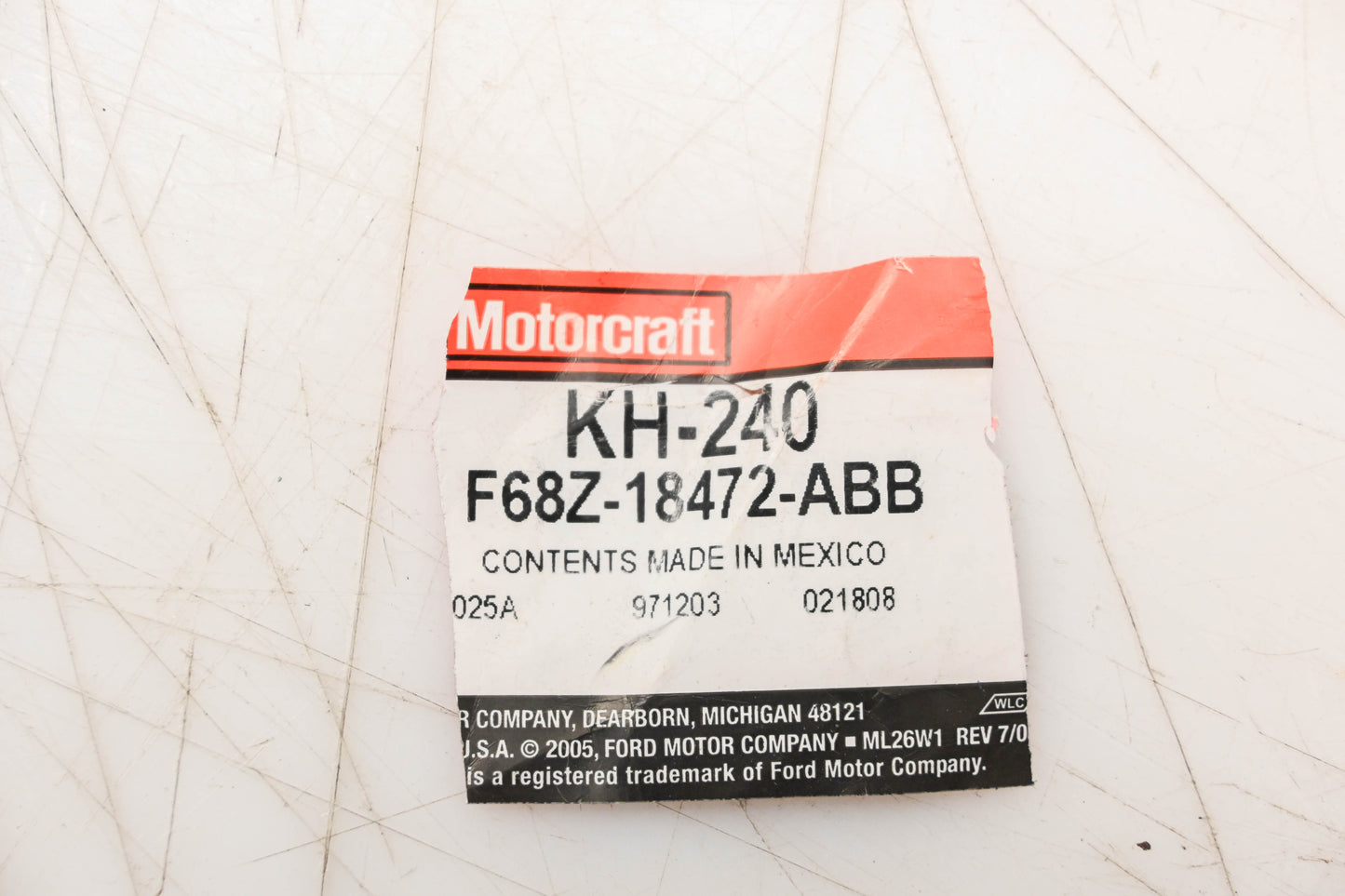New OEM Ford KH-240, F68Z-18472-ABB 6.5" Curved Heater Hose NOS
