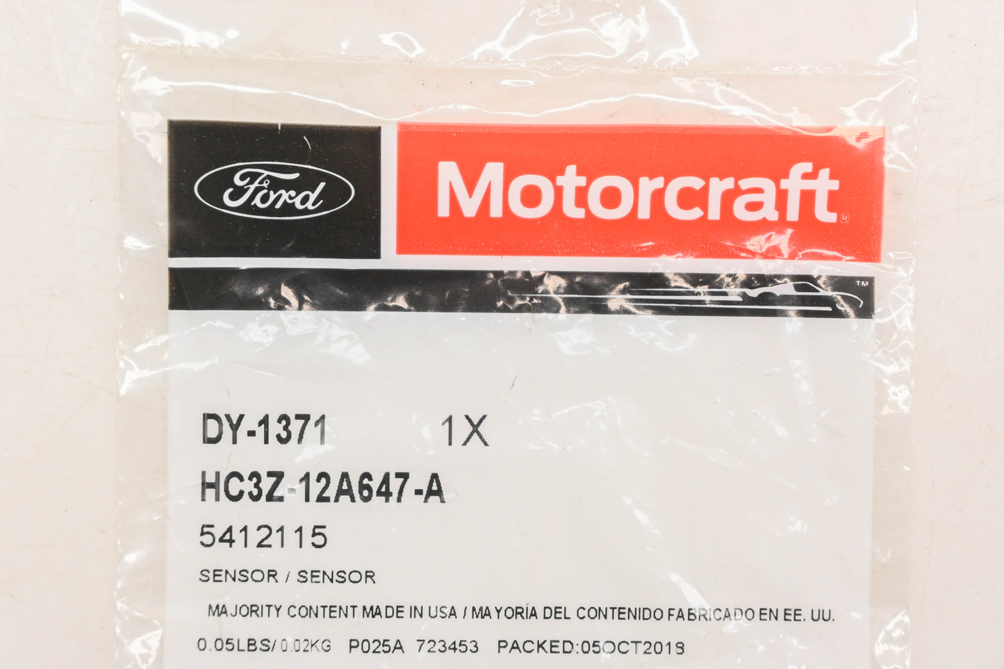 New OEM Motorcraft DY-1371, HC3Z-12A647-A, DY1371 Air Temperature Sensor NOS