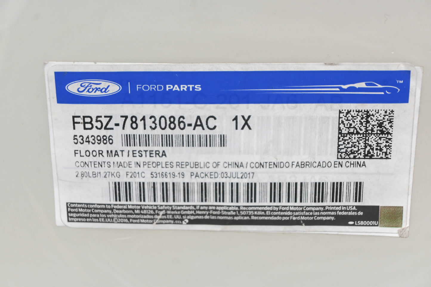 New OEM Ford FB5Z-7813086-AC Explorer Floor Mat Kit NOS