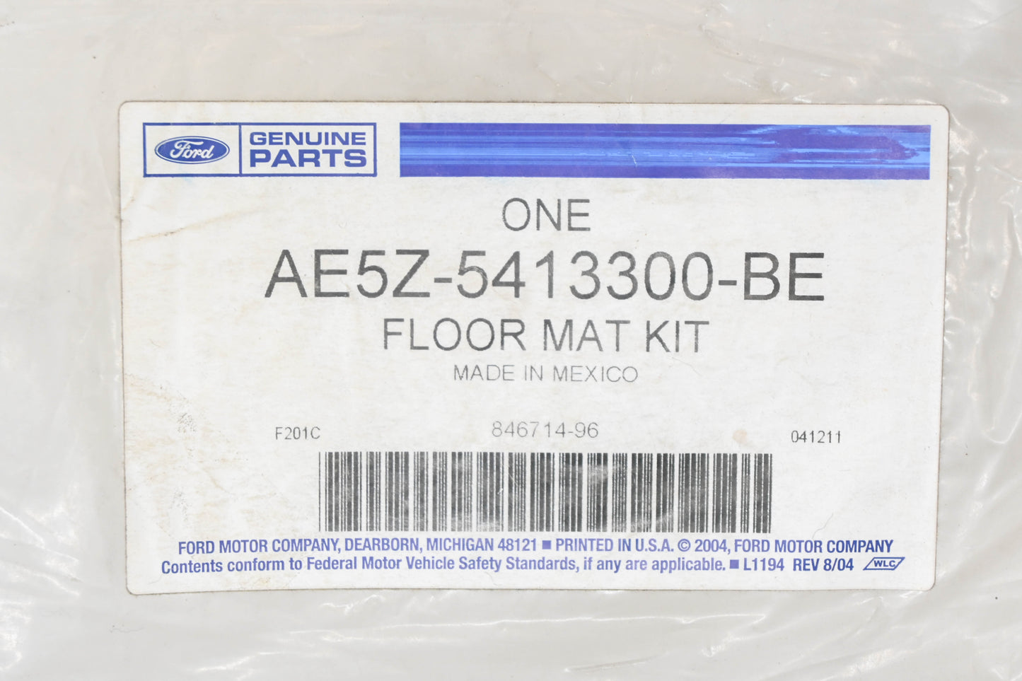 New OEM Ford AE5Z-5413300-BE Fusion Floor Mat Kit NOS