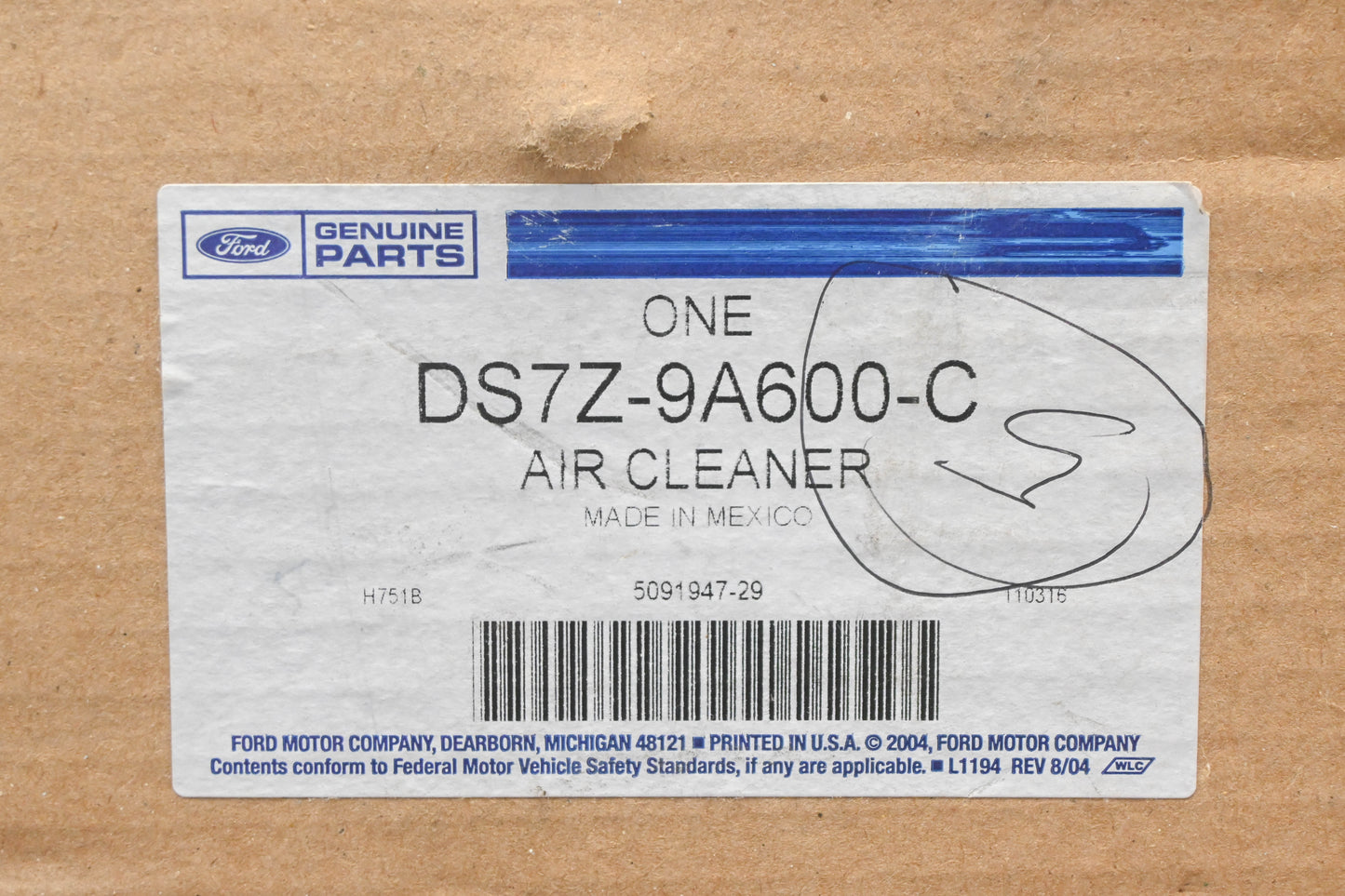 New OEM Ford DS7Z-9A600-C Fusion Air Cleaner Box Assembly NOS