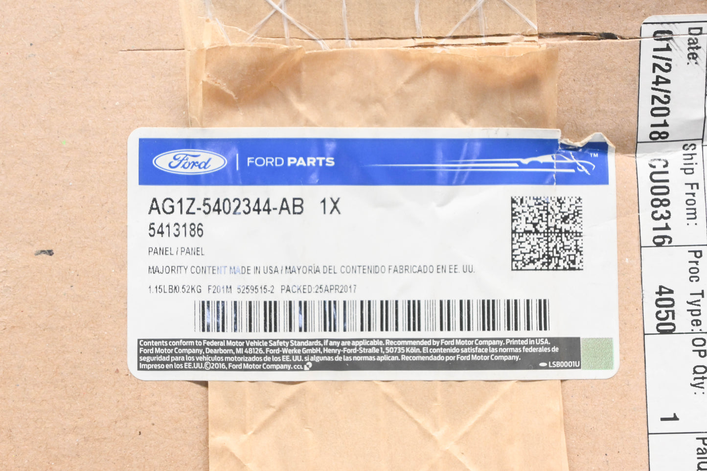 New OEM Ford AG1Z-5402344-AB Right Cowl Side Trim Panel NOS