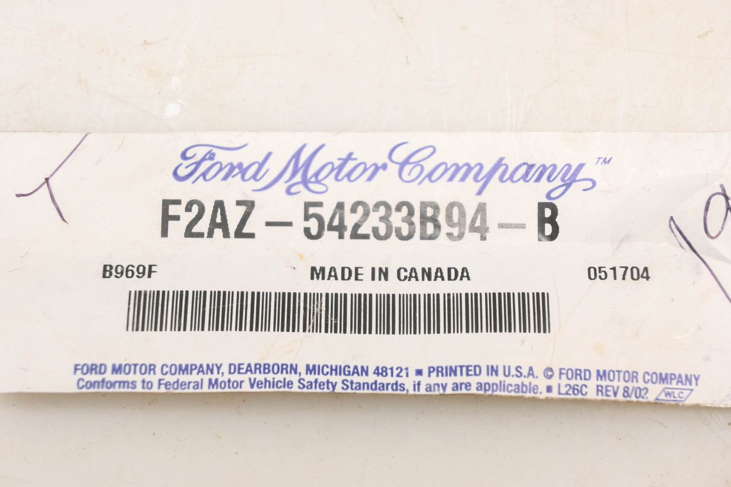 New OEM Ford F2AZ-54233B94-B Window Regulator Bracket NOS