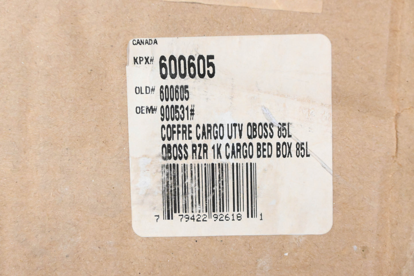 Quadboss 600605 UTV Cargo Bed Storage Box NOS