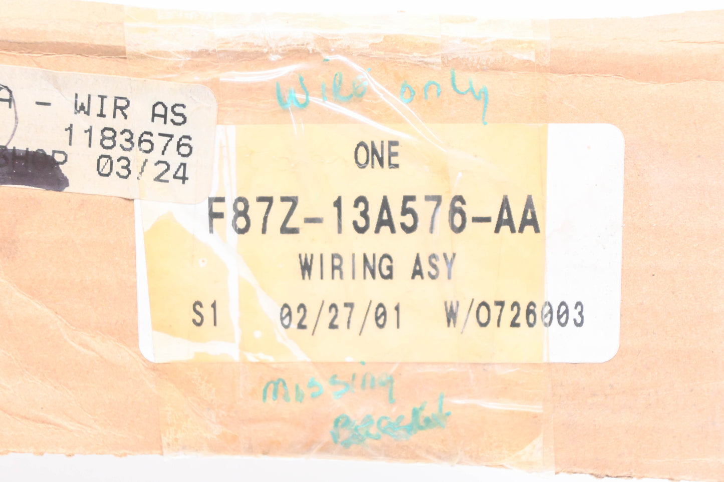 New OEM Ford F87Z-13A576-AA, F87B-13A576-AC, F6TB-14989-AA Tow Trailer Wiring Harness NOS