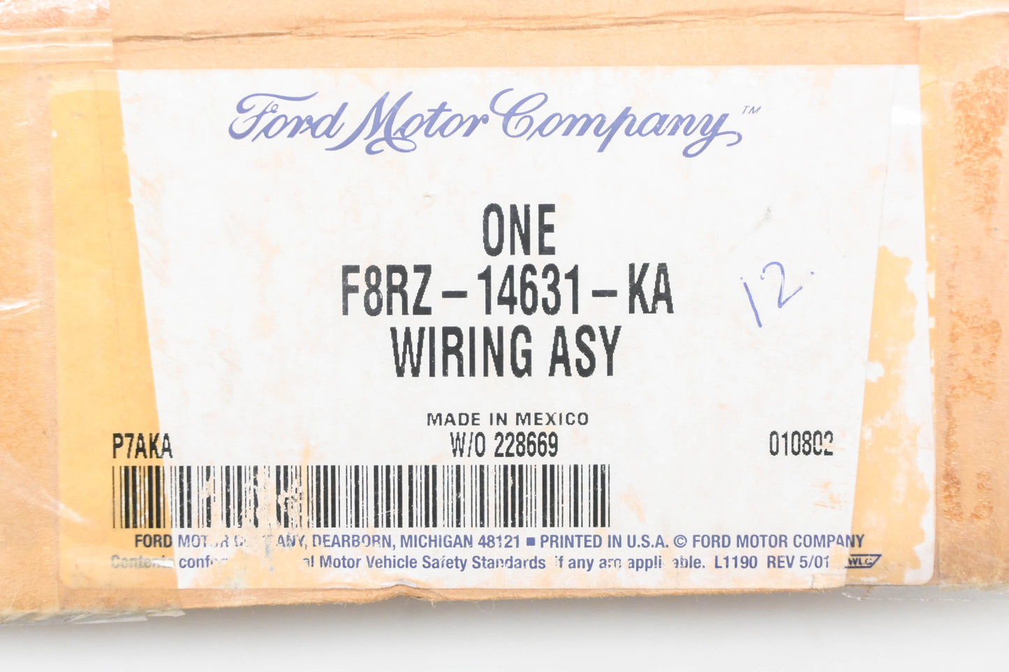 New OEM Ford F8RZ-14631-KA Jumper Wiring Harness NOS